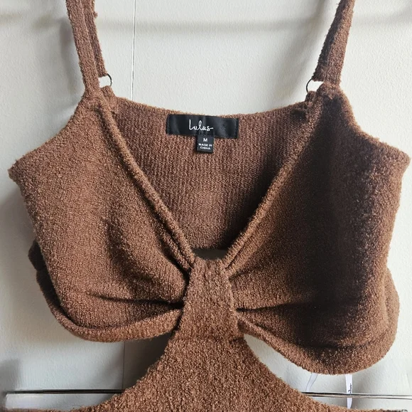Lulus Brown Cutout Midi Sweater Dress in Women's M - Picture 5 of 16